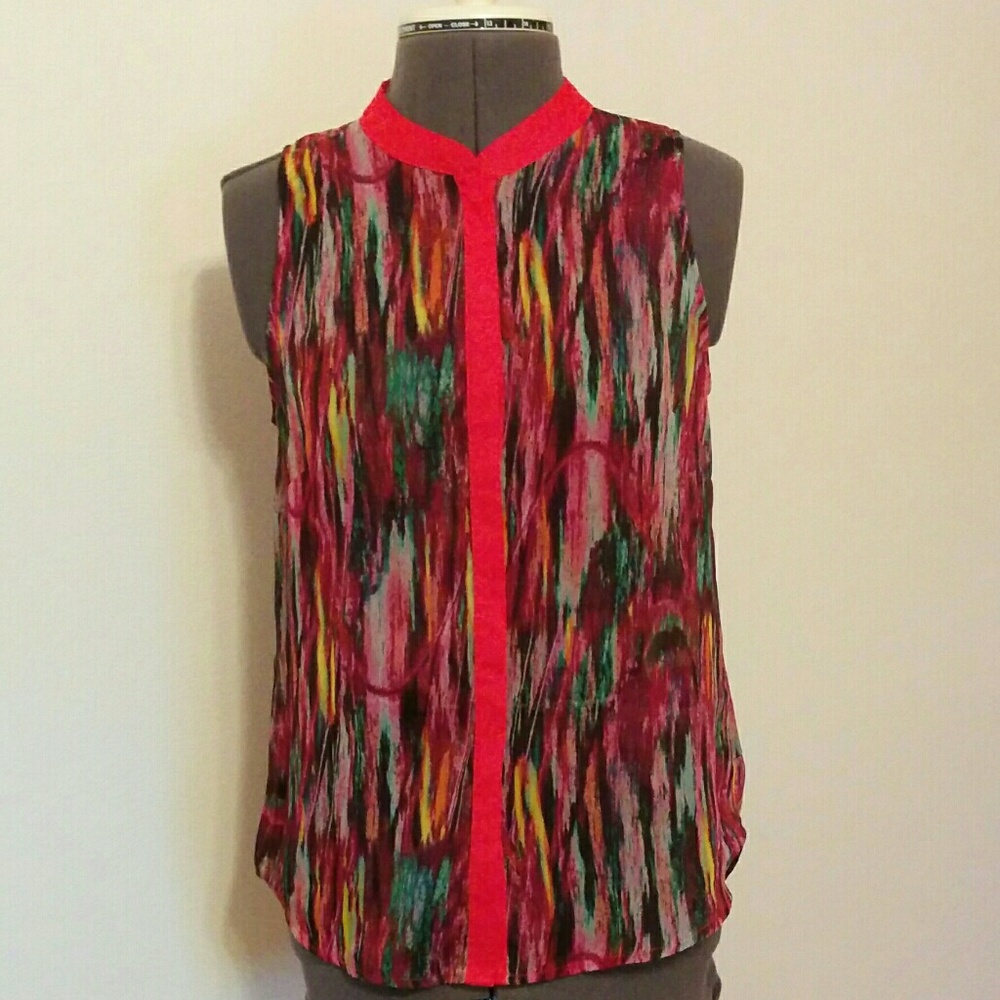 Multicolor sleeveless sheer top, Jack sz S